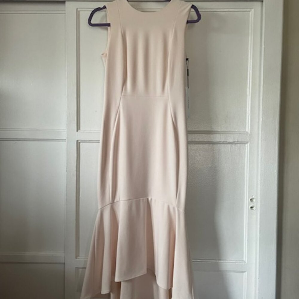 NWT Size 2 Tiered Sleeveless Ivory/Bone Semi Formal Wedding Dress Regency Boho